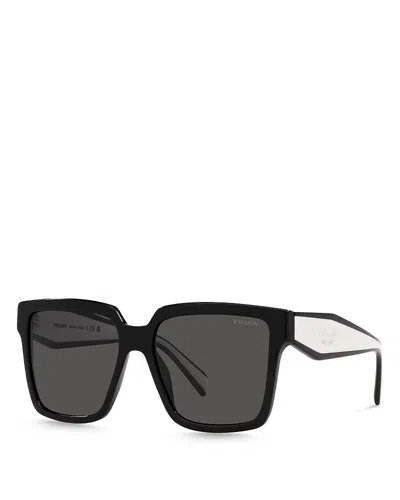 Prada Square Sunglasses, 56mm In Black