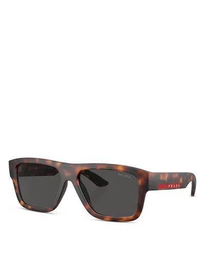 Prada Square Sunglasses, 56mm In Brown/gray Gradient