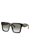 Prada 57mm Square Sunglasses In Black/gray Gradient