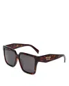 Prada Square Sunglasses, 57mm In Brown