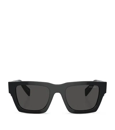 Prada Eyewear Rectangular Frame Sunglasses In Black