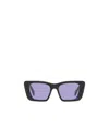 Prada Marble-effect Rectangle Frame Sunglasses In Blue
