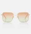 Prada Square Sunglasses In Gold