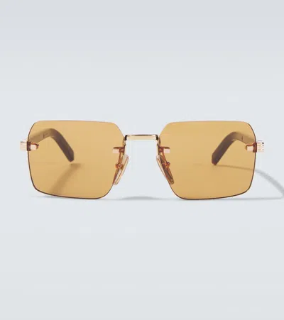 Prada Square Sunglasses In Gold