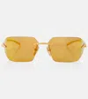 Prada Square Sunglasses In Gold