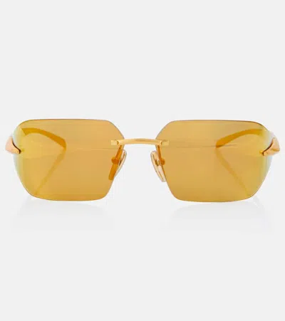 Prada Square Sunglasses In Gold