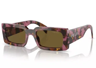 Pre-owned Prada Square Sunglasses In Black (pr A07s)