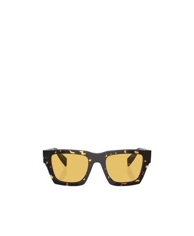 Prada Tortoiseshell-effect Square Sunglasses In Yellow