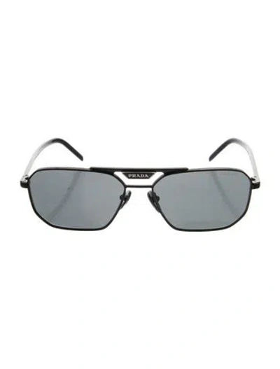 Pre-owned Prada Square Tinted Sunglasses In Black