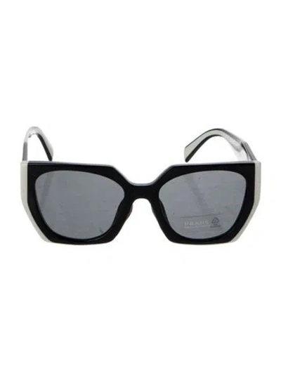Pre-owned Prada Square Tinted Sunglasses In Black/white