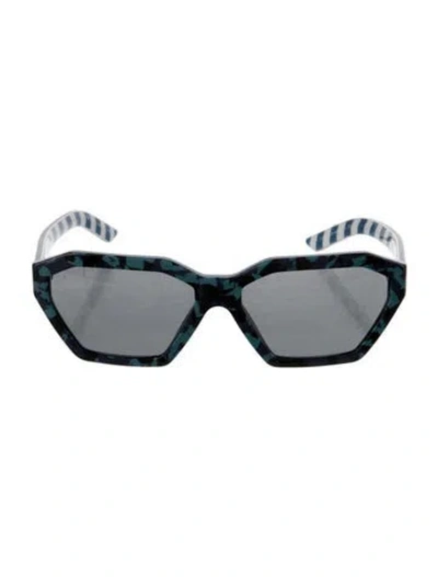 Pre-owned Prada Square Tinted Sunglasses In Blue