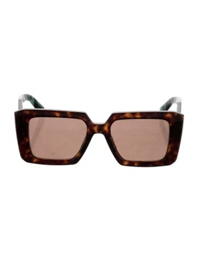 Pre-owned Prada Square Tinted Sunglasses In Blue/brown