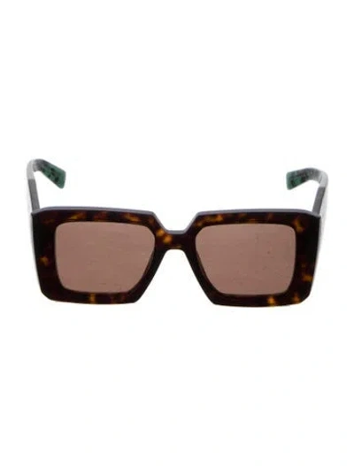 Pre-owned Prada Square Tinted Sunglasses In Brown