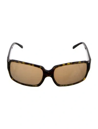 Pre-owned Prada Square Tinted Sunglasses In Brown