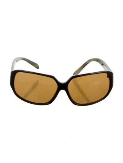 Pre-owned Prada Square Tinted Sunglasses In Brown
