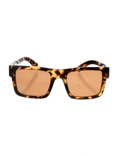 Pre-owned Prada Square Tinted Sunglasses In Brown