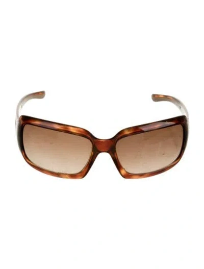 Pre-owned Prada Square Tinted Sunglasses In Brown