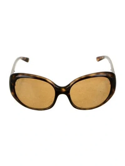 Pre-owned Prada Square Tinted Sunglasses In Brown