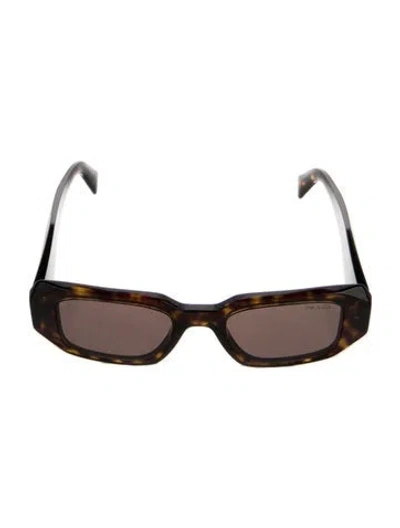 Pre-owned Prada Square Tinted Sunglasses In Brown