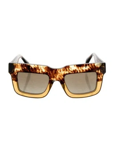 Pre-owned Prada Square Tinted Sunglasses In Brown