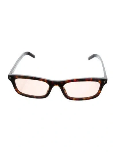 Pre-owned Prada Square Tinted Sunglasses In Brown
