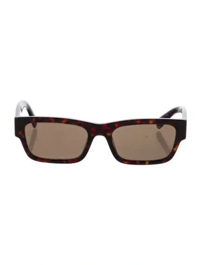 Pre-owned Prada Square Tinted Sunglasses In Brown
