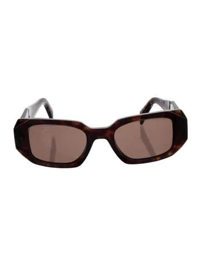 Pre-owned Prada Square Tinted Sunglasses In Brown