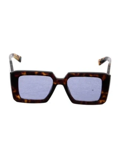 Pre-owned Prada Square Tinted Sunglasses In Brown