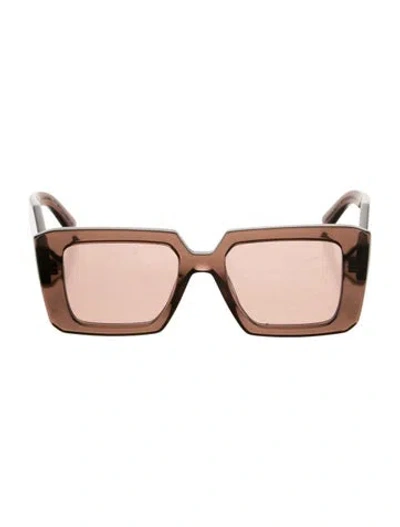 Pre-owned Prada Square Tinted Sunglasses In Brown