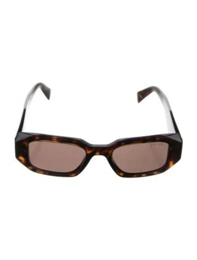 Pre-owned Prada Square Tinted Sunglasses In Brown