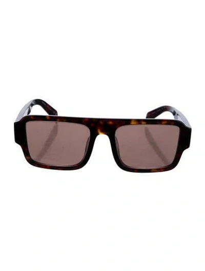 Pre-owned Prada Square Tinted Sunglasses In Brown