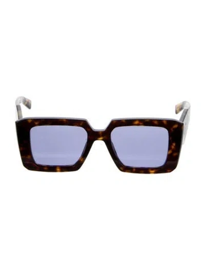 Pre-owned Prada Square Tinted Sunglasses In Brown