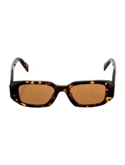 Pre-owned Prada Square Tinted Sunglasses In Brown