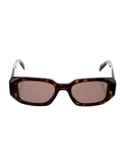 Pre-owned Prada Square Tinted Sunglasses In Brown