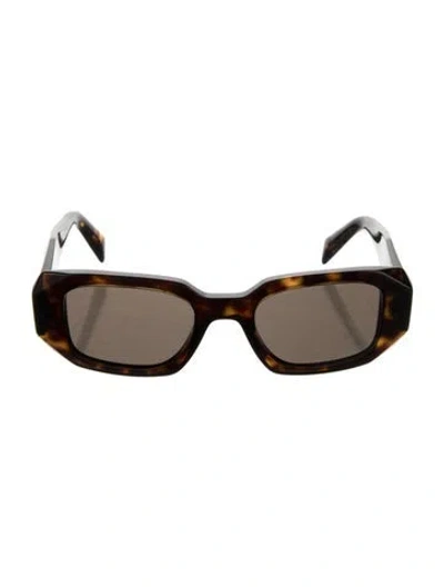 Pre-owned Prada Square Tinted Sunglasses In Brown