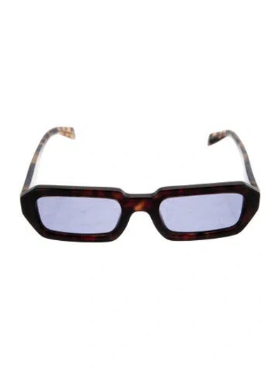 Pre-owned Prada Square Tinted Sunglasses In Brown