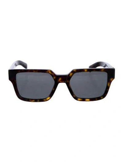 Pre-owned Prada Square Tinted Sunglasses In Brown