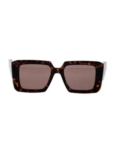 Pre-owned Prada Square Tinted Sunglasses In Brown