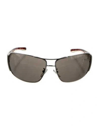 Pre-owned Prada Square Tinted Sunglasses In Brown