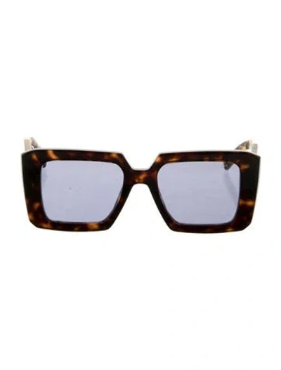 Pre-owned Prada Square Tinted Sunglasses In Brown