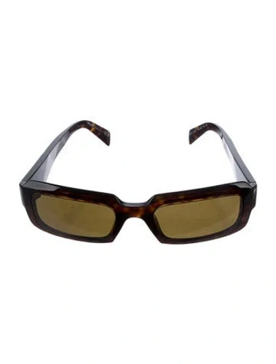 Pre-owned Prada Square Tinted Sunglasses In Brown