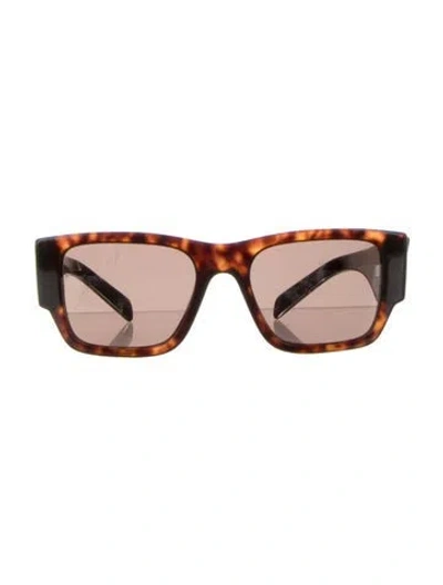 Pre-owned Prada Square Tinted Sunglasses In Brown