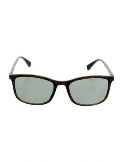 Pre-owned Prada Square Tinted Sunglasses In Brown