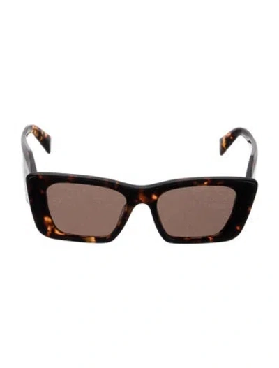Pre-owned Prada Square Tinted Sunglasses In Brown