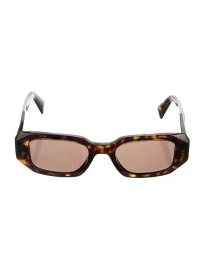 Pre-owned Prada Square Tinted Sunglasses In Brown