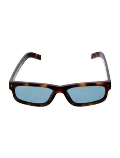 Pre-owned Prada Square Tinted Sunglasses In Brown
