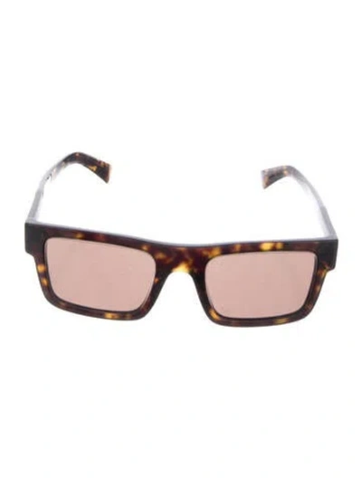 Pre-owned Prada Square Tinted Sunglasses In Brown