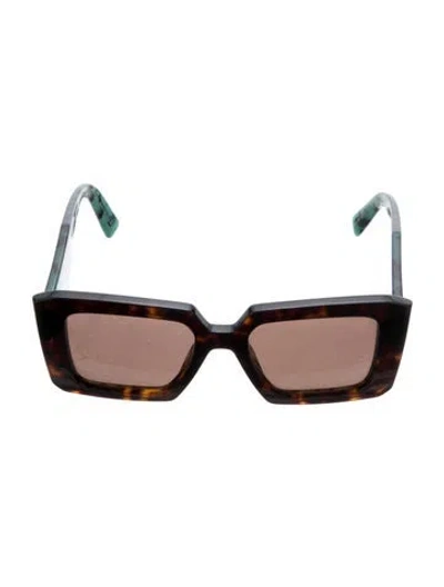 Pre-owned Prada Square Tinted Sunglasses In Brown