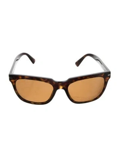 Pre-owned Prada Square Tinted Sunglasses In Brown