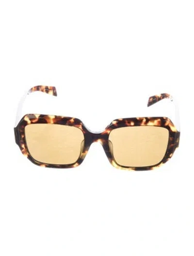 Pre-owned Prada Square Tinted Sunglasses In Brown